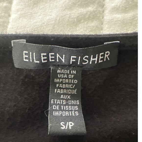 EILEEN FISHER Dress Womens Small Black Jersey Knit Asymmetric Minimalist Capsule - Picture 6 of 11